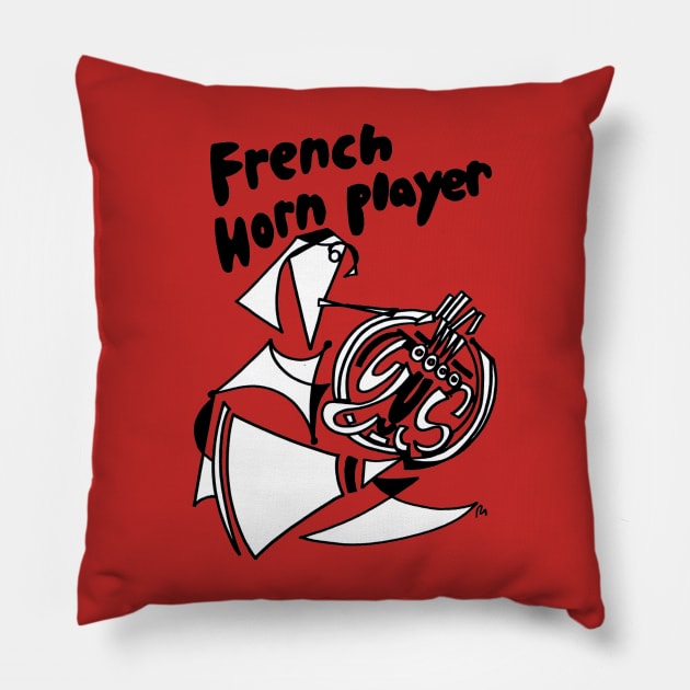 French Horn Player (Female) by Pollux Pillow by WorldofPollux