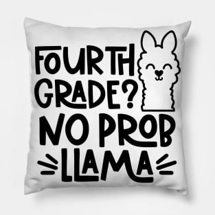 Fourth Grade, No Problem Llama Funny Kids Back to School Pillow