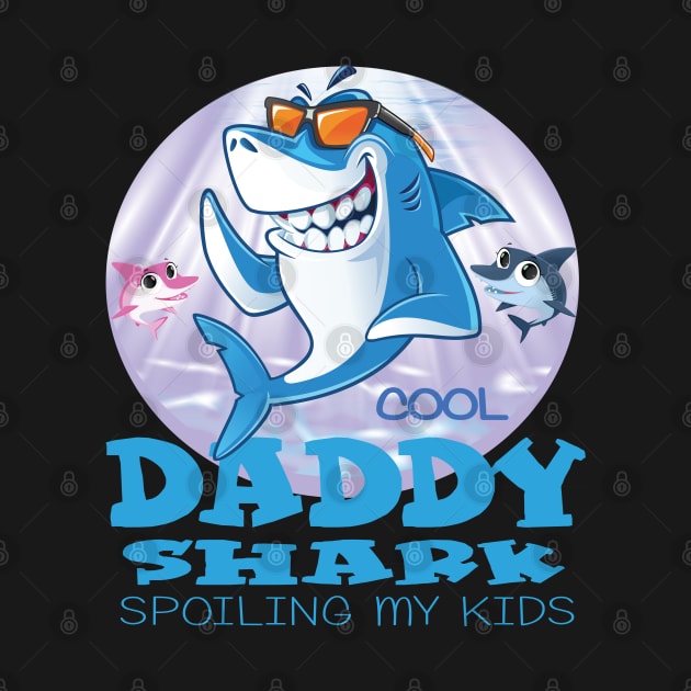 Cool Daddy Shark T-Shirt Gift Family Shark Father Gifts by Envision Styles