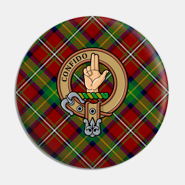 Clan Boyd Crest over Tartan Pin by sifis