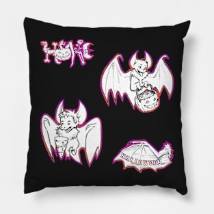 Halloween B&W Bat Pack Pillow