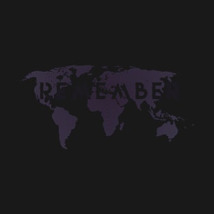 World Map Remember, lilac, Ringraster T-Shirt