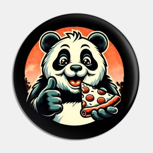 Panda Bear Eating Pizza Pin