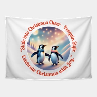 "Penguin Pals Parade: A Chilly Christmas Bash!" Tapestry