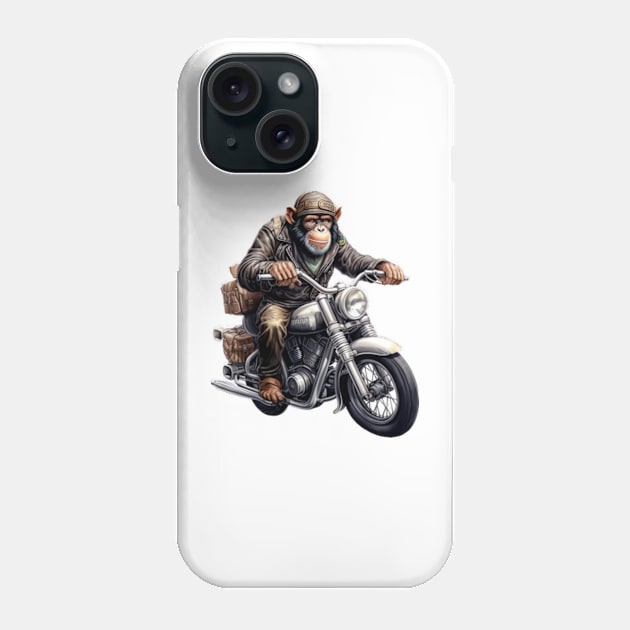 Monkey Biker Retro Motorcycle Phone Case by Nenok