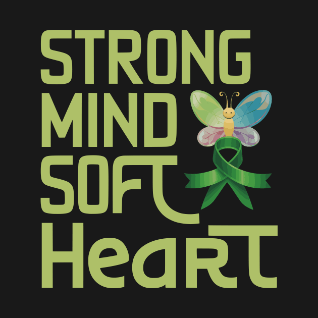 Women Strong Mind Soft Heart depression awareness butterfly by YOUNESS98