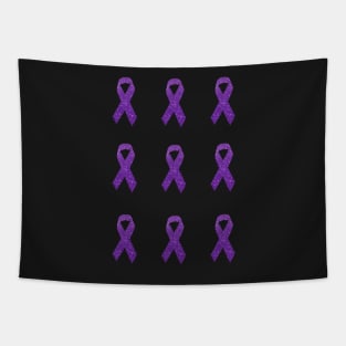 Purple Faux Glitter Awareness Ribbon Pack Tapestry