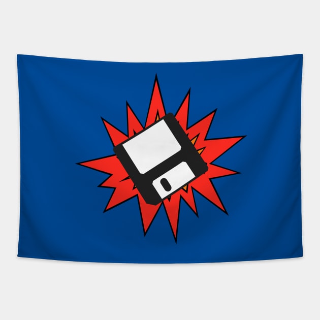 Dynamic Retro Floppy Disc old skool tech Tapestry by LittleBean