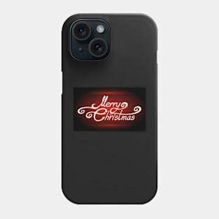 Hand-written Merry Christmas Lettering on Red background Phone Case