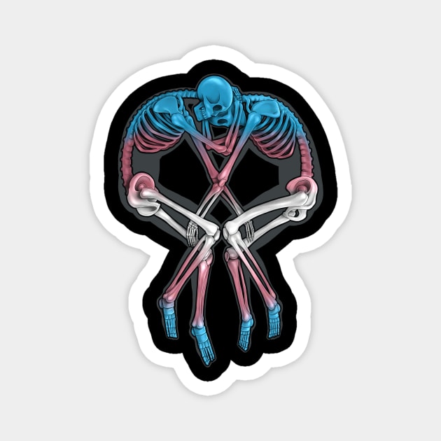 Transgender Flag Skeleton Love Magnet by jeffective