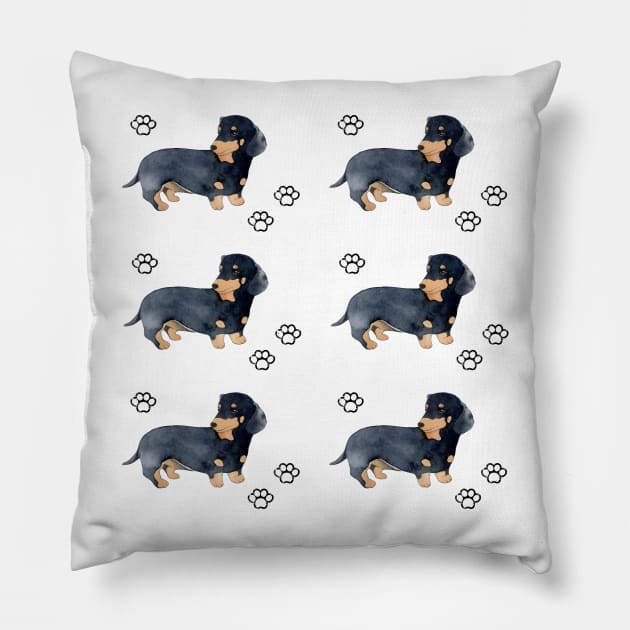 Dachshund dog pattern Pillow by Maful