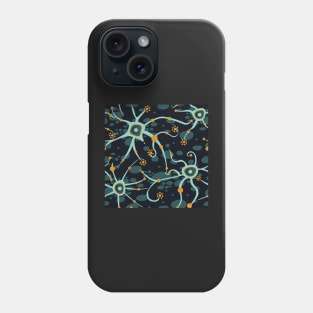 neural network - black and light green pattern Phone Case