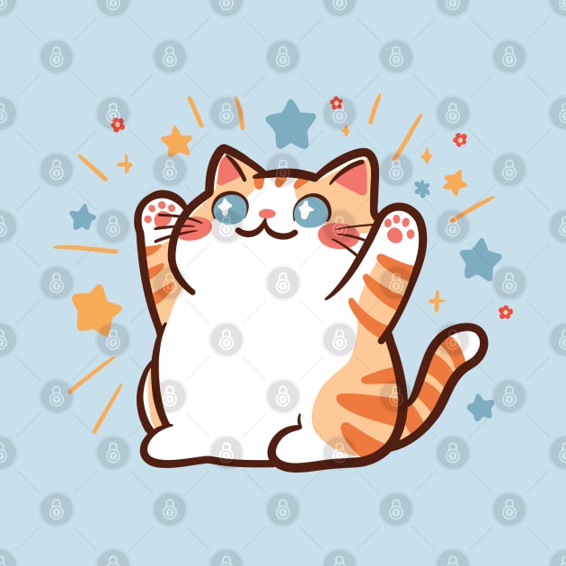 Pawsitively Happy Cat by KilkennyCat Art