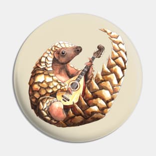 Pangolin playing the Mandolin Pin