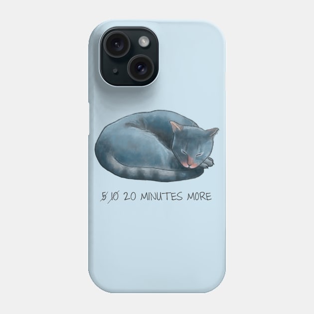 Sleepy Cat - 20 minutes more - Lazy Animals Phone Case by beatrizxe