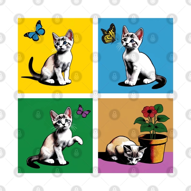 Japanese Bobtail Pop Art - Cute Kitties by PawPopArt