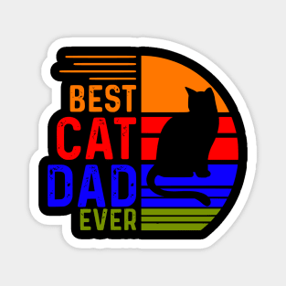 Vintage Best Cat Dad Ever Magnet