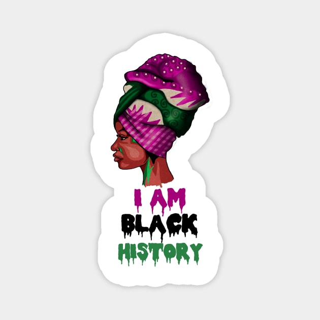 I am Black History, African, Black Pride Magnet by logiamerch