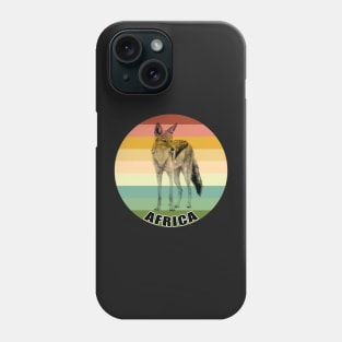 Black-backed Jackal Full Figure on Vintage Retro Africa Sunset Phone Case