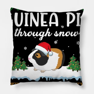 Guinea Pig Through Snow Funny Christmas Costume Pillow