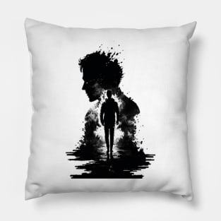 A black and white design Pillow