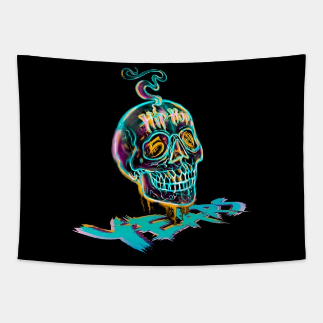 "Skull Hip-Hop: Shining in 50 Years of History." Tapestry by GuettoUnderClothing