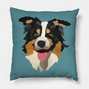 Black tricolor Australian Shepherd Pillow