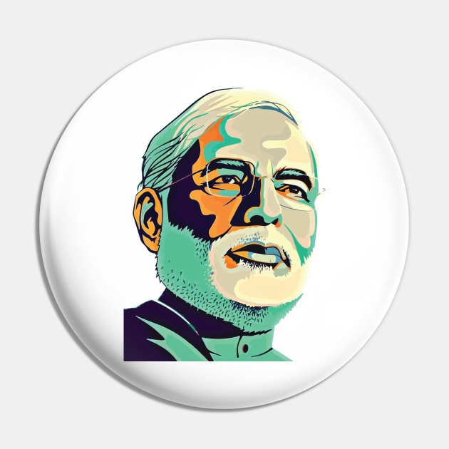 Narendra Modi India Prime Minister Namo BJP Supporter Pin by alltheprints