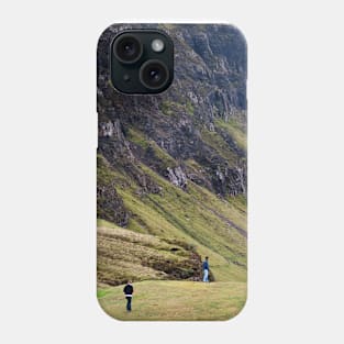 Sightseers at the Trotternish Ridge, Isle of Skye, Scotland Phone Case