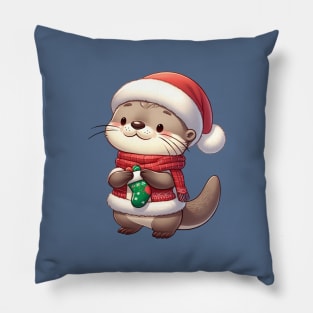Christmas Otter Santa Pillow