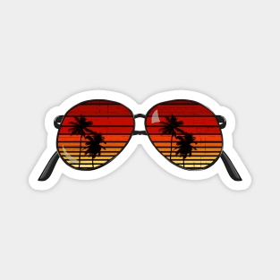 Sunset Sunglasses with Palm Tree Silhouette Magnet