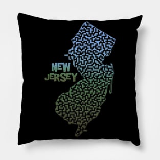 New Jersey State Outline Maze & Labyrinth Pillow