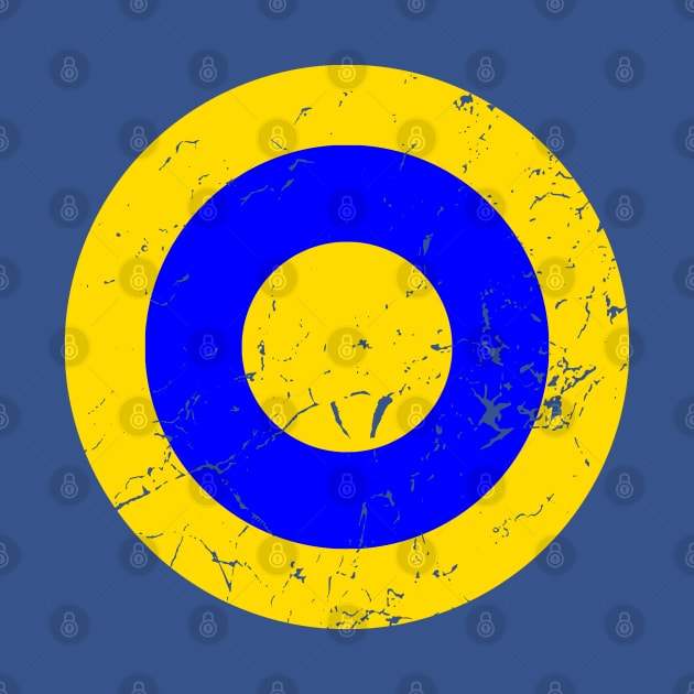 Distressed Saffron and Blue Roundel by Alan Hogan