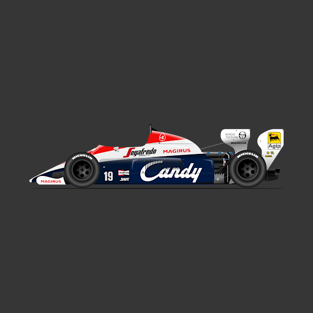 Ayrton Senna's Toleman Hart 184 Illustration by Burro Wheel