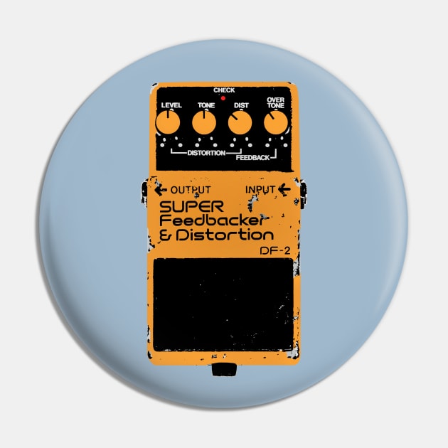 Super Feedback & Distortion Guitar FX Fan Art Design Pin by DankFutura