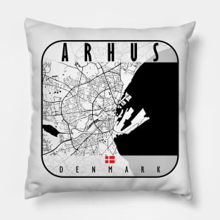 Arhus Map Denmark Pillow