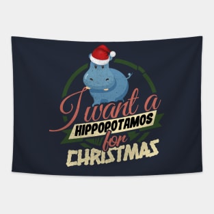 'I Want A Hippopotamus For Christmas' Santa Gift Tapestry