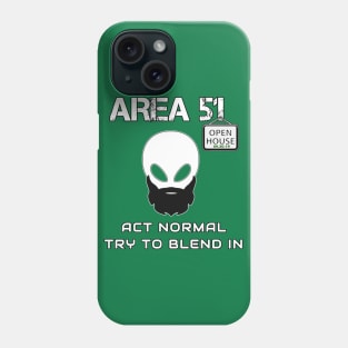 Area 51 Act Normal, try to blend in. Fun #StormArea51 design Phone Case