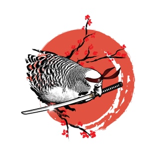 Sunset Samurai Budgie Warrior T-Shirt