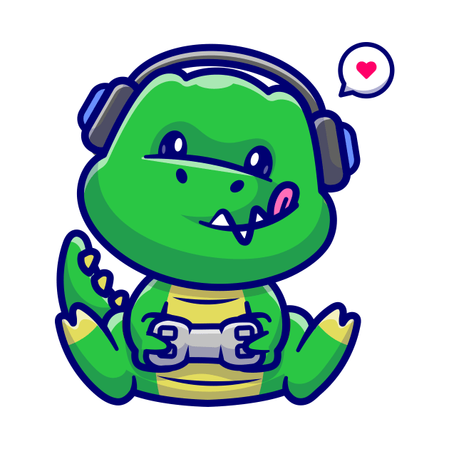 Cute Dino Gaming Cartoon by Catalyst Labs