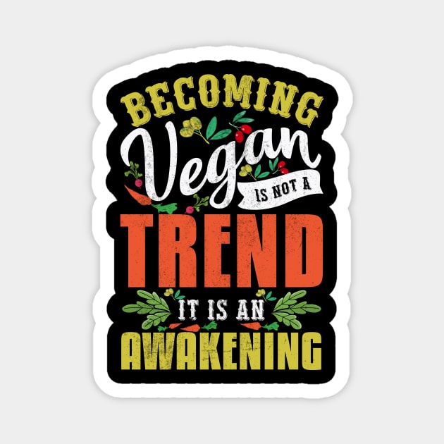 Vegan Awakening, Vegan Christmas Gifts 2023 Magnet by KindWanderer