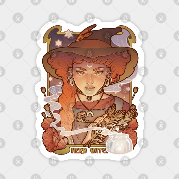 HERB WITCH Magnet by Medusa Dollmaker