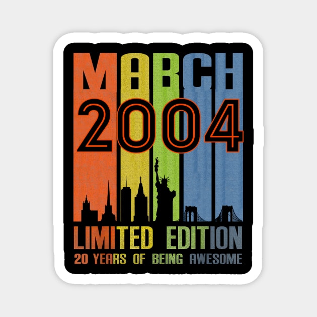 March 2004 20 Years Of Being Awesome Limited Edition Magnet by Vintage White Rose Bouquets