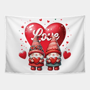 Gnomes Valentine's Day Couple Love Tapestry