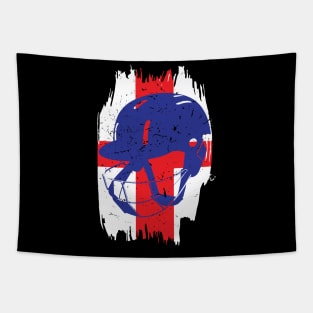 England Cricket Player Batsman Helmet Design Tapestry