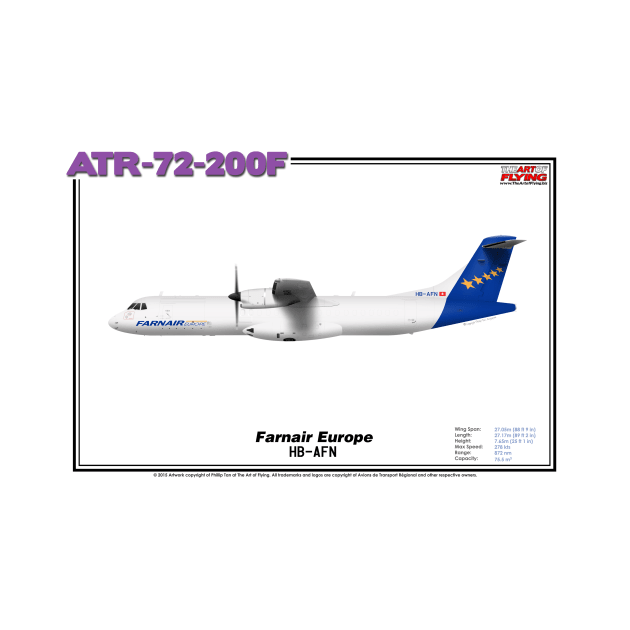 Avions de Transport Régional 72-200 - Farnair Europe (Art Print) by TheArtofFlying