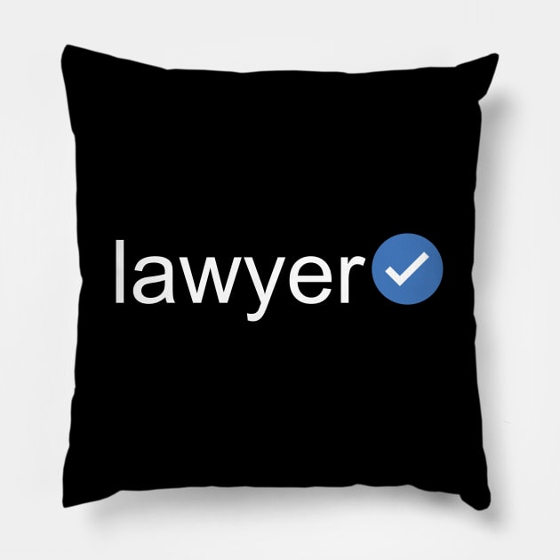 Verified Lawyer (White Text) Pillow by inotyler
