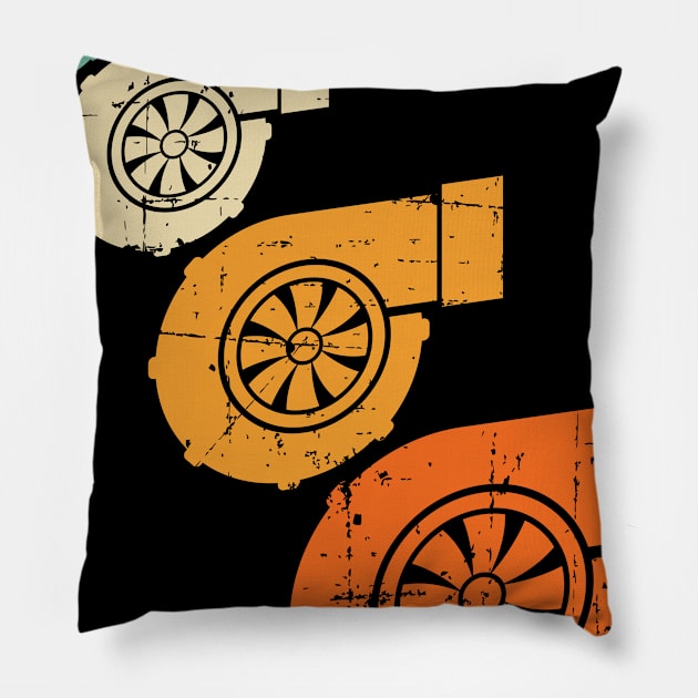 Retro Car Tuning Vintage Motorsport Pillow by petervanderwalk