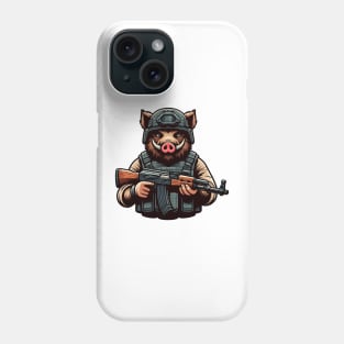 Tactical Wild Boar Adventure Tee: Unleash the Beast Within Phone Case