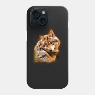 Mexican gray wolf painted with colored chalks Phone Case